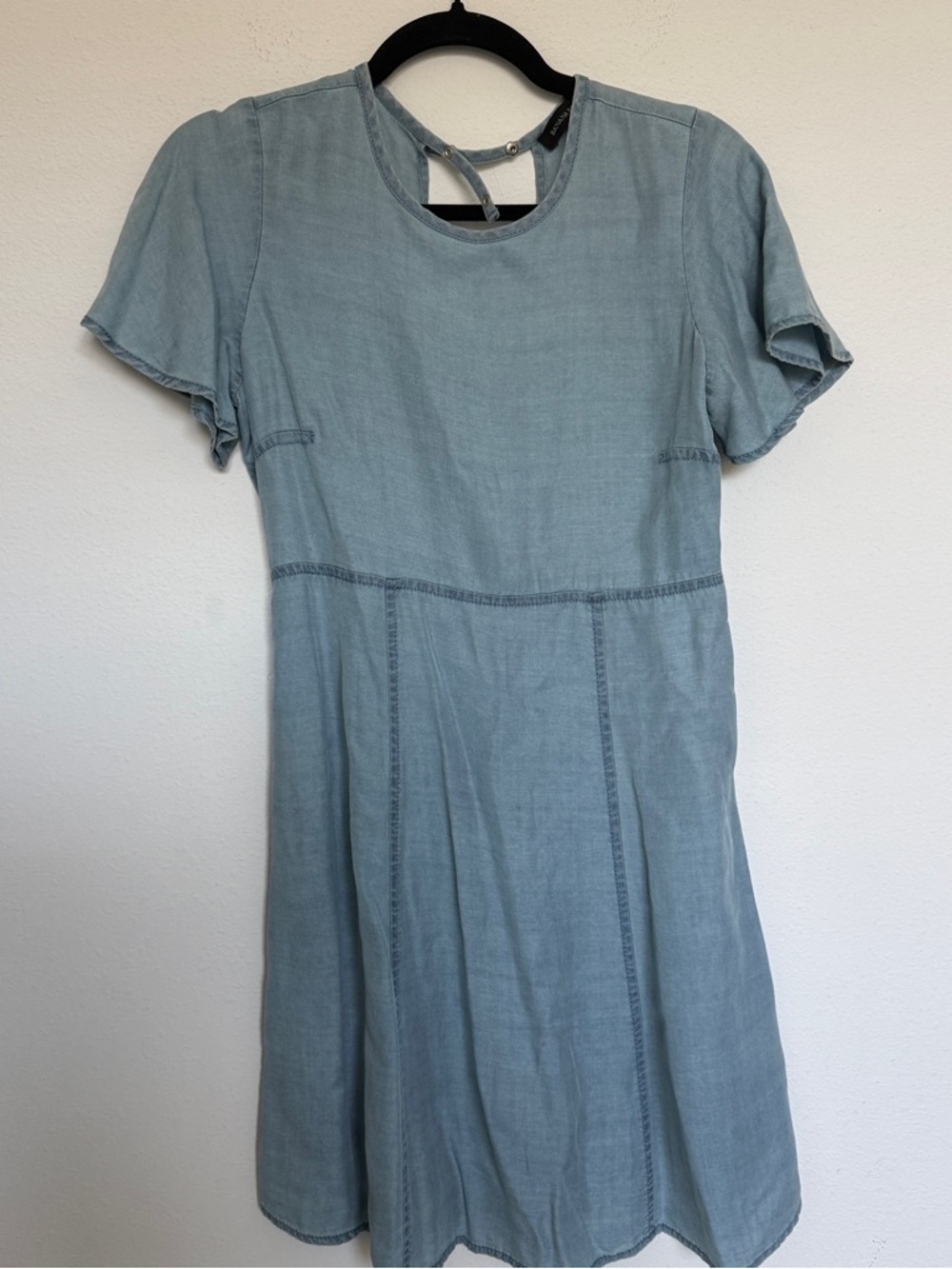 Banana Republic Light Blue Short-Sleeve Mini Dress